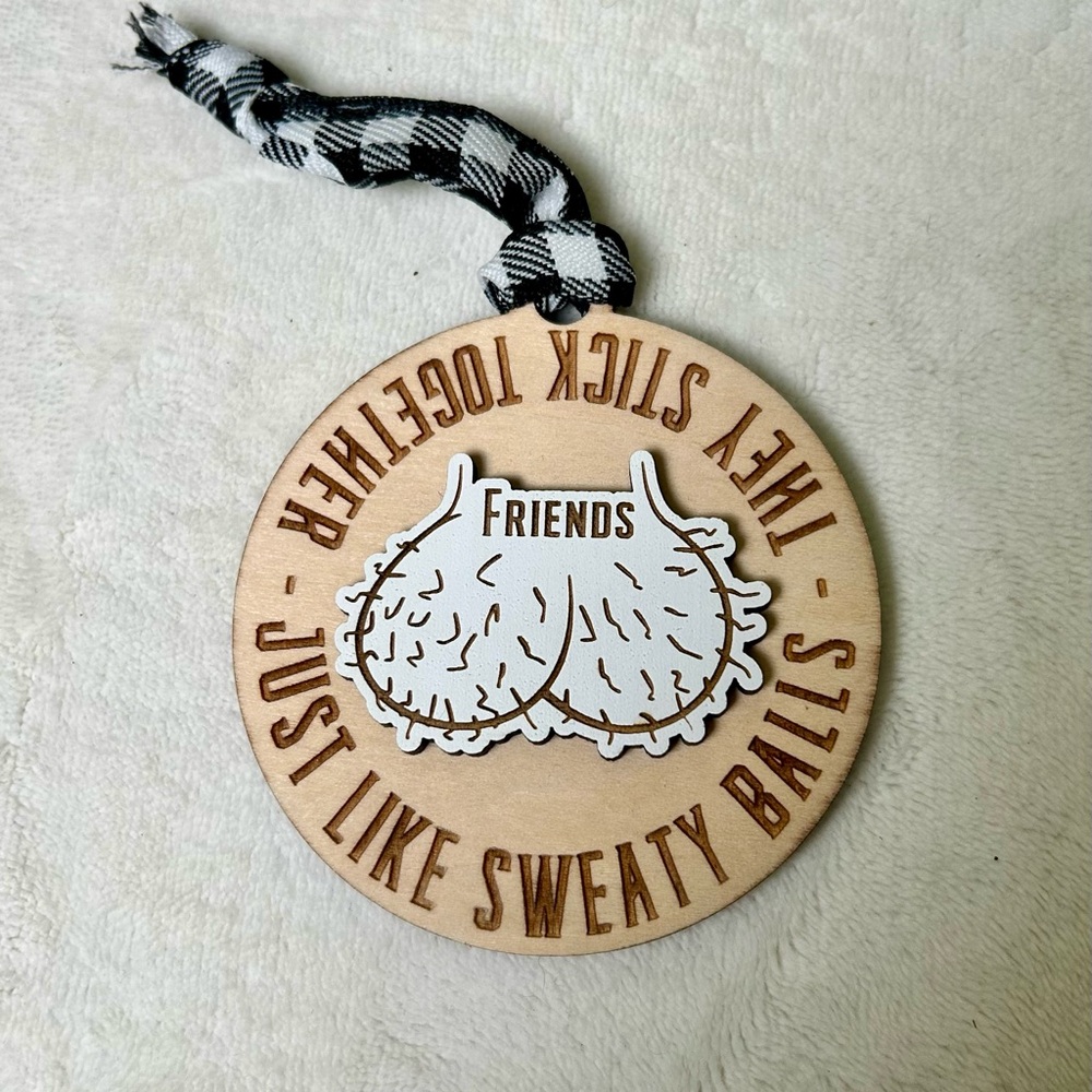 Funny Christmas Ornament Friends Stick Together